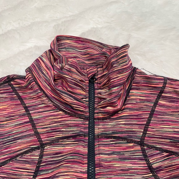 Women's Zella Striped Running Jacket
Pink Striped  with Mesh Gray Back - Picture 9 of 10